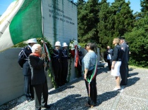 Il sindaco Valeria Mancinelli questa mattina durante le celebrazioni